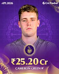 Cameron Green Sold to KKR for INR 25.20 Cr in IPL 2026 Mini Auction