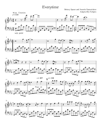 Britney spears — everytime (above & beyond's club mix). Everytime Britney Spears Sheet Music For Piano Solo Musescore Com