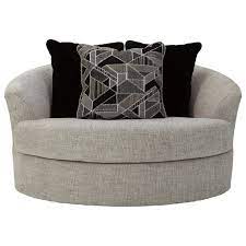 Features a barrel back design upholstered in blush, burgundy, deep green, black and navy sky velvet fabric. Benchcraft Megginson 9600621 Contemporary Oversized Round Swivel Chair Pilgrim Furniture City Upholstered Chairs