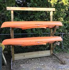 Do you need a kayak rack for your garage or a backyard? Building A Spouse Unapproved Kayak Rack From Driftwood Old Town Home