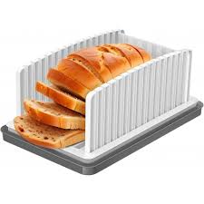 Adjustable Bread Slicer Guide for Homemade Bread with Crumb Tray