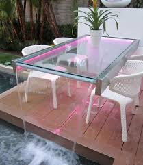 Wonderful Outdoor Dining Table With Waterfall Design Home Outdoor Dining Table Pool Decor
