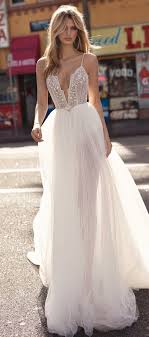 Muse By Berta Wedding Dress Ball Gown Wedding Dress With Deep V Neckline And Tulle Flowy Skirt Berta Wedding Dress Wedding Dresses Lace Fitted Wedding Dress
