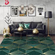 Remember that adding layers like that makes a room feel cozy instead of cold and bare. Bubble Kiss Area Rugs For Bedroom European Dark Green Gold Geometric Carpets Living Room Nordic Decoration Sofa Floor Mat Carpet Aliexpress