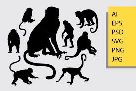 Download Monkey Animal Silhouette Graphic By Cove703 Creative Fabrica PSD Mockup Templates