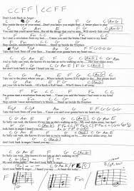 Don T Look Back In Anger Oasis Guitar Chord Chart Clean Canzoni