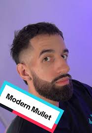 Modern Mullet Haircut with Beard Trim for Men