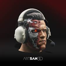 Back to School,terminator Headphone Holder, Handmade Terminatör,  Eco-friendly PLA Design, Headphone Stand for Student.