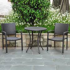 International Caravan Barcelona 3 Piece Black Frame Bistro Patio Set With Bistro Lowes Com Bistro Patio Set Outdoor Bistro Set Bistro Set