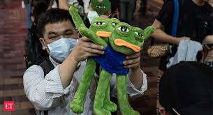 Pepe meme frog dankmemes kek kekistan rarepepe minicomic minicomics. Pepe The Protest Frog Hong Kong Kids Aren T Alt Right What S New At The Hong Kong Protest The Economic Times