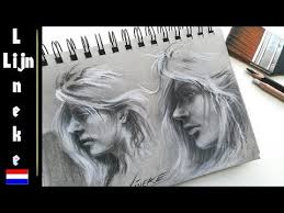 Teken Het Gezicht Zijkant Profiel Vrouw Portret Houtskool En Pastel Youtube Gezichten Tekenen Portret Tekening Dingen Om Te Tekenen