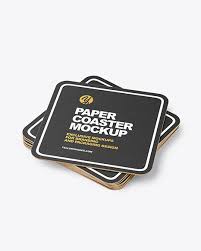 Stack Of Paper Beverage Coasters Mockup In Object Mockups On Yellow Images Object Mockups