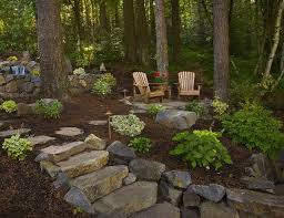 Enchanted Gardens Love The Stairs Hillside Landscapingwooded Backyard Landscapelandscaping Ideasslop Sloped Backyard Backyard Landscaping Designs Backyard