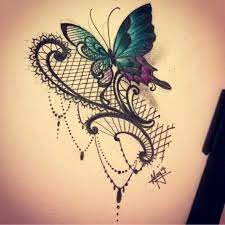 Lace And Butterfly Lace Butterfly Tattoo Lace Tattoo Lace Tattoo Design