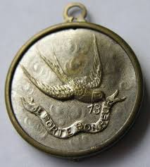Antique French Silver Brass Swallow Locket Charm Je Porte Bonheur Number 13 Vintage Charm Bracelet Locket Charms Locket
