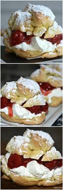 Christmas Cream Puffs With Cherries And Mascarpone Whipped Cream Cream Puff Recipe Desserts Dessert Recipes