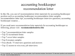 This letter is a sincere recommendation for sarah walker who has been my student since she enrolled in the nursing program at hailey's college of nursing in 2019. Accounting Bookkeeper Recommendation Letter