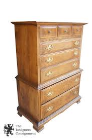 Ethan Allen Classic Manor Highboy Chest Of Drawers Colonial Style Maple Dresser Antique Bedroom Furniture Vintage Bedroom Furniture Furniture Makeover Dresser