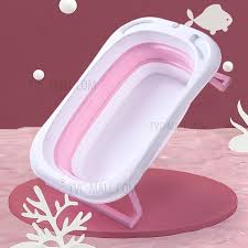 The tub folds easily and compactly for storage and travel. Wholesale Foldable Baby Large Bathtub Non Slip Newborn Baby Bath Tub Pink From China Tvc Mall Com