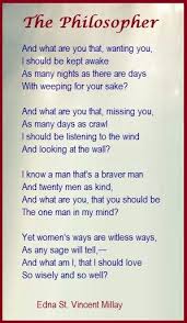 The Philosopher Edna St Vincent Millay Slam Poetry Beautiful Poetry National Poetry Month