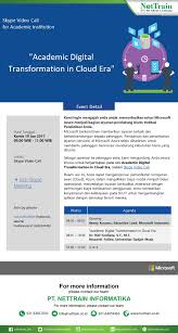 Academic Digital Transformartion In Cloud Era Digitaltransformation Cloudcomputing Microsoft Learning Http Www Nettrain Co Microsoft Pendidikan Tanggal