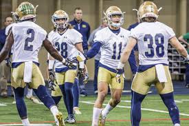 notre dame football spring depth chart number changes and