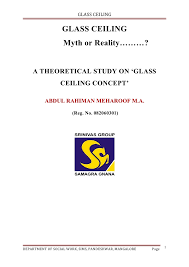 A Theoretical Study On Glass Ceiling Concept