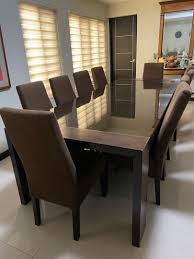 Here a rectangular dining table for 6 sits in an 11ft x 14ft 6inches dining room. 10 Seater Dining Table Set Furniture Home Living Furniture Chairs On Carousell