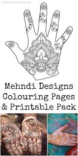 Mehndi Hand Colouring Pages In The Playroom Colouring Pages India Crafts Diwali For Kids