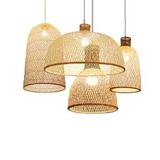 Modern Nature Bamboo Work Hand Knitted Bamboo Pendant Lights Creative Pendant Lamp With Bamboo Shades For Dinning Room Lights Pendant Lights Aliexpress