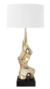 Sculptural Table Lamp In Brushed Brass By Laurel Lighting 1stdibs Com Lamp Mercury Glass Table Lamp Table Lamp