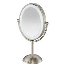 Conair Double Sided Lighted Vanity Mirror With Led Lights 1x 7x Magnification Chrome Be157 Brickseek