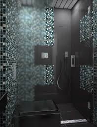 Badezimmer Grossformatige Graue Fliesen Mosaiken Akzent Badezimmer Mosaik Badezimmer Trends Badezimmer Mit Mosaik Fliesen