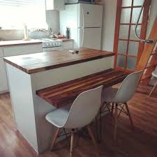 Hidden Dining Table Extends From Kitchen Island This Is Its Folded Up Position Lake House Kitchen Green Kitchen Island Stools For Kitchen Island