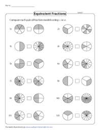 equivalent fractions using visual models worksheets