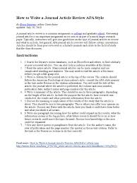 The apa (american psychological association) style is the most commonly used formatting and style guide for journal articles within the social sciences. How To Write A Journal Article Review Apa Style
