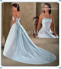 White And Baby Blue Wedding Dresses Baby Blue Wedding Dresses Wedding Dress Trends Floor Length Wedding Dress