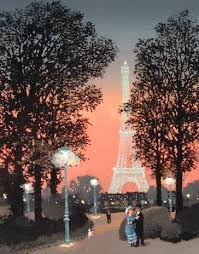 Michel Delacroix Dans Le Jardin Du Trocadero Lithograph On Paper 7 X 9 Art Painting Print Axelle Naif Paris Paris Artwork Paris Art Beautiful Art