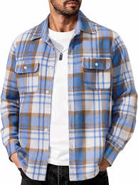 COOFANDY Men's Flannel Shirts Long Sleeve Cotton Plaid Shirt Jacket Casual  Button Down Shirt with Pockets : Amazon.ca: Clothing, Shoes & Accessories