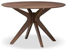 Mid century modern kitchen table and chairs. Mid Century Modern Walnut Wood 47 Inch Round Dining Table Midcentury Dining Tables By Imtinanz Llc Houzz