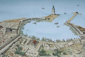 Beautiful Reconstruction Of The Port Of Leptis Magna In North Africa Libya By Jean Claude Golvin Reconstruct Roman History Roman City Ancient Architecture