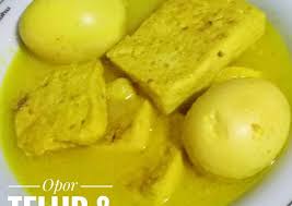 Opor ayam merupakan masakan sejenis kari ayam yang sangat dikenal di indonesia. Resep Sedap Opor Telur Dan Tahu Tanpa Santan