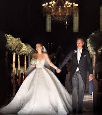 Sparkling swarovski crystal wedding dresses reigned supreme this month as december's most pinned images, with glittering crystals jade, an exquisite sheath wedding dress with double keyhole back, and serencia, a glamorous tulle fit and flare wedding dress with swarovski crystal bodice. Victoria Swarovski S Michael Cinco Wedding Dress Popsugar Fashion Uk