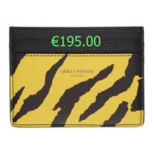 Saint Laurent Porte Cartes Noir Et Jaune Zebra Card Holder Saint Laurent Black N Yellow