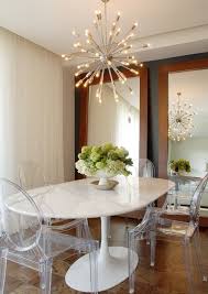 Philippe Starck Louis Ghost Chairs And Oval Marble Top Table Perfection Dining Room Contemporary Modern Dining Room Transitional Dining Room