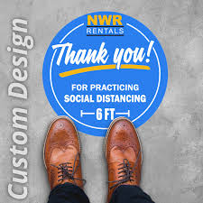 .range of floor stickers, floor talkers, wall and floor graphics; Social Distancing Floor Stickers Custom Designs Step And Repeat La