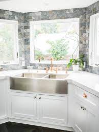 It has a supporting hexagonal shape. Kitchen Ideas With A Corner Sink Hgtv