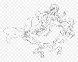 Little mermaid coloring pages for kids you can print and color. Realistic Anime Mermaid Coloring Pages Line Art Hd Png Download Vhv