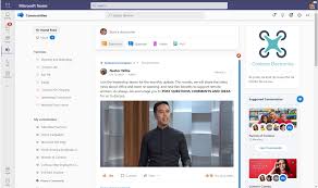 Text reads  run better meeting with microsoft teams text continues review with a post meeting transcript with microsoft teams app. Verwenden Der Yammer Communities App Fur Microsoft Teams