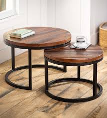 But, there's so much more a rustic furniture coffee table can offer you. Allegheny Reclaimed Wood Round Nesting Tables Set Of 2 Plowhearth